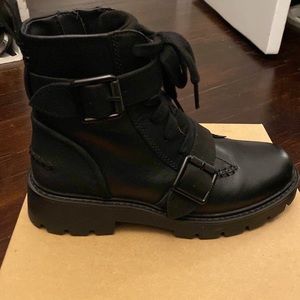 UGG Noe Black Leather Biker Boot